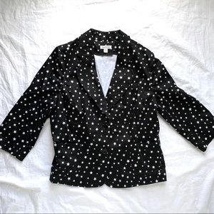 Joan Rivers Jacket Black With White Stars Size 16